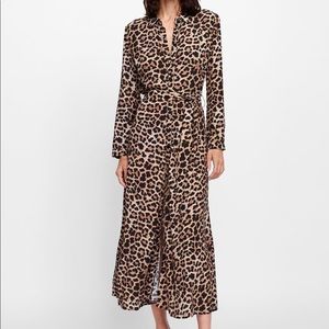 Zara Leopard Shirtdress (NWT, size Large)